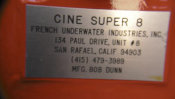 U/W Housing: One of many underwater housings manufactured by LeRoy's company. This is the cine 8. 1970's.