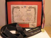 In 1990 a Black Belt was awarded to LeRoy in Tae Kwon Do.